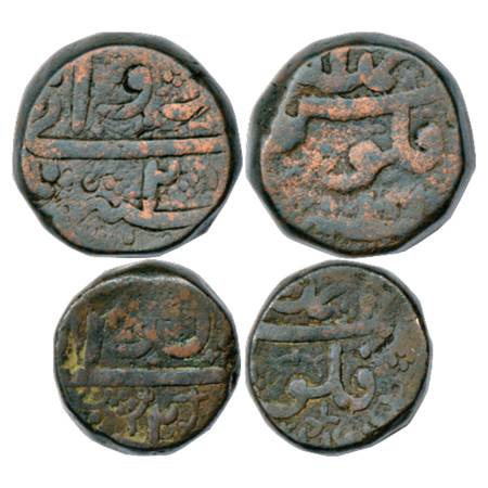 Jahangir (1605-1627 AD), Copper 'Rawani' type (2), Heavy Dam, 24.31g, Ahmadabad Mint at to