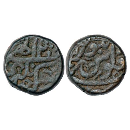 Jahangir (1605-1628 AD), Copper Dam, Burhanpur Mint, RY 20 (described as 'Ilahi'), 19.81g.