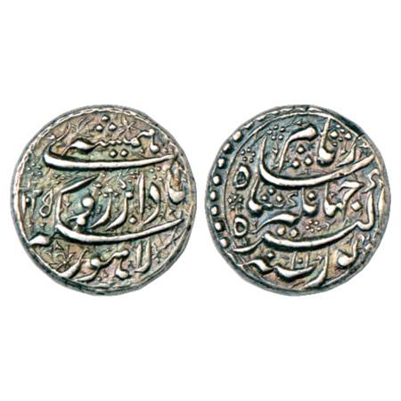 Jahangir (1605-1627 AD), Silver Rupee, Lahore Mint, 'Hamisha' Couplet, AH 1025/RY 11, KM 1