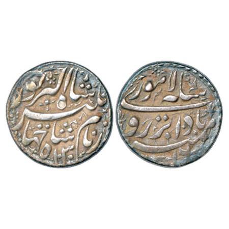 Jahangir (1605-1627 AD), Silver Rupee, Lahore Mint at top, 'Badabar' Couplet, AH 1030/RY 1