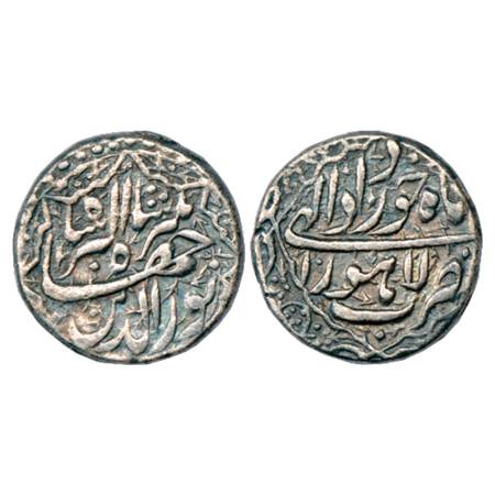 Jahangir (1605-1627 AD), Silver Rupee, Lahore Mint, Khurdad, ND/RY 10, KM 145.11. Very Fin