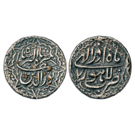 Jahangir (1605-1627 AD), Silver Rupee, Lahore Mint, Azar, ND/RY 7, KM 145.11. Very Fine, S