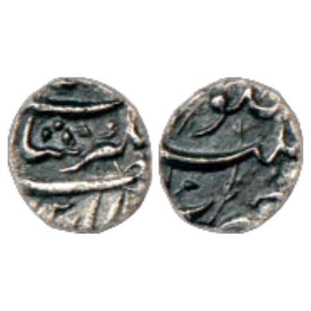 Jahangir (1605-1628 AD), Silver 1/20th Rupee Nisar, Patna Mint, RY 20, 0.49g. Obv: Noor al