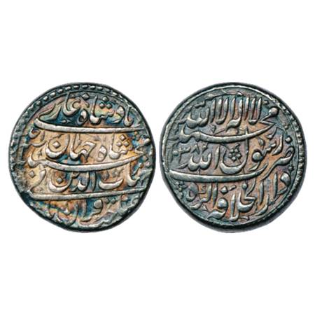 Shah Jahan (1627-1658 AD), Silver Rupee, Dar ul-Khilafat Agra Mint, AH 1038/RY Ahd, KM 222