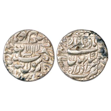 Shah Jahan (1627-1658 AD), Silver Rupee, Bhakkar Mint, Azar, AH 1044/RY 7, KM 235.7. Very 