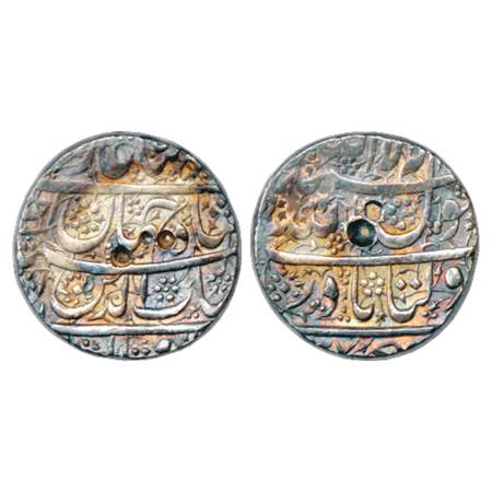 Shah Jahan (1628-1658 AD), Silver Rupee, Daultabad Mint, AH xx37/RY Ahd, KM 222.6. Toned, 