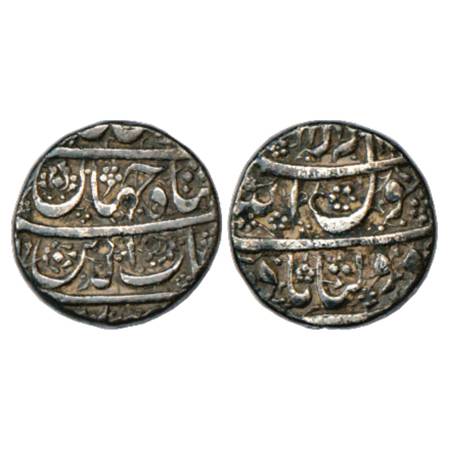 Shah Jahan (1628-1658 AD), Silver ½ Rupee, 5.56g, Daultabad Mint, floral design on both si
