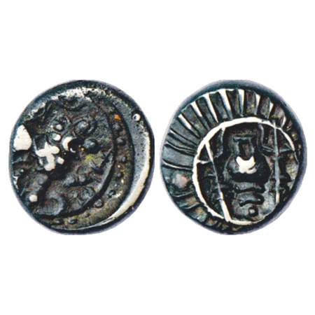 Vishnukundins, attributed to Madhava Varman (5th century AD), alloyed uninscribed Copper U