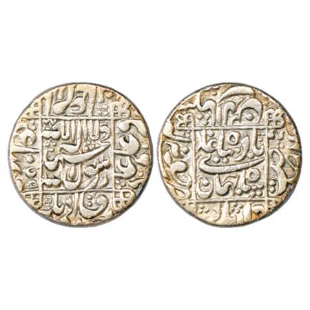Shah Jahan (1628-1658 AD), Silver Rupee, Junagadh Mint, AH 1059, KM 235.12. Very Fine+, Sc
