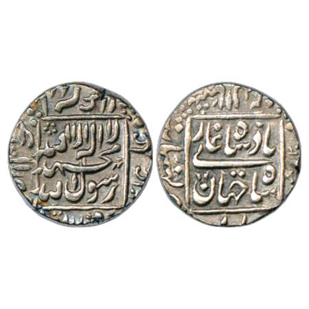 Shah Jahan (1628-1658 AD), Silver Rupee, Khambayat Mint, RY 20, KM 235.16. Very Fine+, Ver