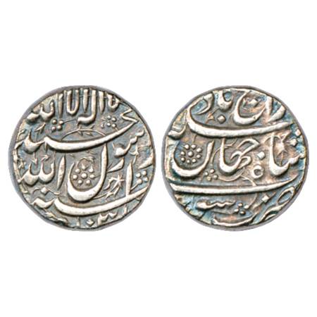 Shah Jahan (1628-1658 AD), Silver Rupee, Surat Mint, AH 103x, word Raij at top on reverse,