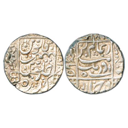 Aurangzeb (1658-1707 AD), Silver Rupee, Junagadh Mint, AH 1074/RY 5, KM 301.2. Very Fine+,