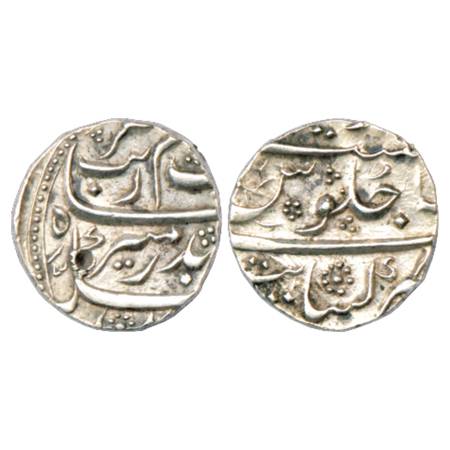 Aurangzeb (1658-1707 AD), Silver ½ Rupee, Khambayat Mint, RY 1x, KM 294.4. Very Fine+, Rar
