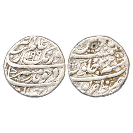 Aurangzeb (1658-1707 AD), Silver Rupee, Zafarpur Mint, AH 1099/RY 32, KM 300.94. Very Fine