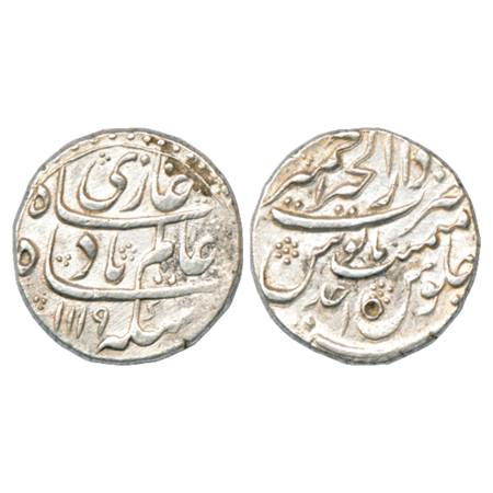 Shah Alam Bahadur (1707-1712 AD), Silver Rupee, Dar ul-Khair Ajmer Mint, AH 1119/RY Ahd, K