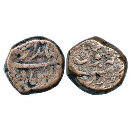 Jahandar Shah (1712-1713 AD), Copper Dam, 20.65g. Surat Mint, No date/RY. Very Fine, Very 