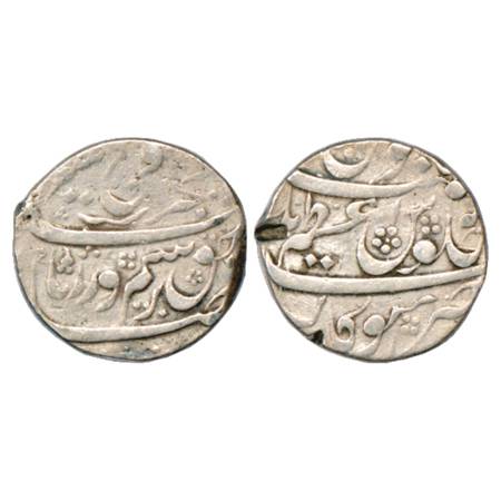 Farrukhsiyar (1713-1719 AD), Silver Rupee, Azamnagar Gokak Mint, RY 6, KM 377.27. Very Fin