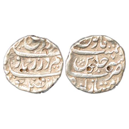 Farrukhsiyar (1713-1719 AD), Silver Rupee, Imtiyazgarh, RY 7, KM 377.32. Shroff marks on e