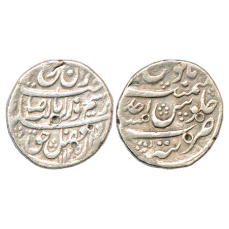Farrukhsiyar (1713-1719 AD), Silver Rupee, Tatta Mint, 'Thalith Sahib Qiran' couplet, AH 1