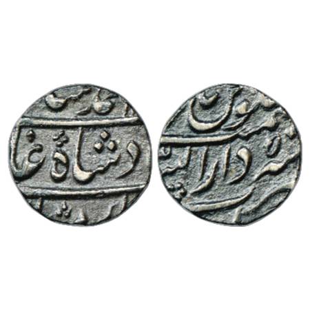 Muhammad Shah (1719-1748 AD), Silver ¼ Rupee, 2.84g. Dar us-Sarur Burhanpur Mint, RY 5, KM