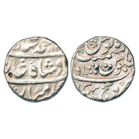 Muhammad Shah (1719-1748 AD), Silver Rupee, Sironj Mint, AH 11xx/RY 13, KM 436.59. Weak di