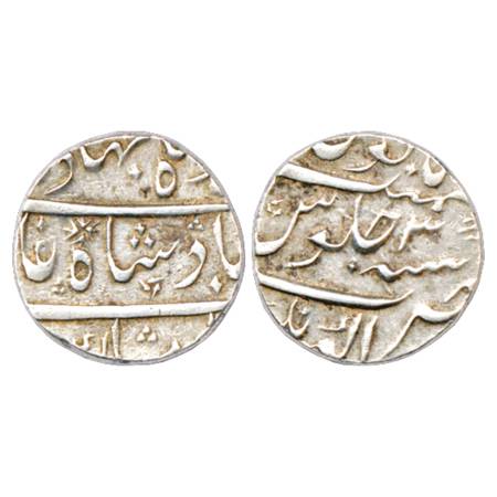 Ahmad Shah Bahadur (1748-1754 AD), Silver Rupee, Akbarnagar Mint, RY 3, KM 446.3. Very Fin