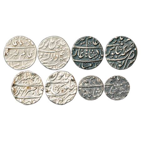 Alamgir II (4) (1754-1759 AD), 3x Silver Rupee, Dar us-Sarur Burhanpur Mint, AH (1)170/RY 
