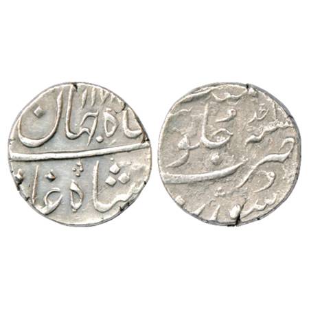 Shah Jahan III (1759-1760 AD), Silver Rupee, Surat Mint, AH 117x/ RY Ahd, KM 475.4. Very F