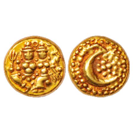 Mysore, Haider Ali (1761-1782 AD), Gold Pagoda, 3.42g. Obv: Shiva and Parvati. Rev: Persia