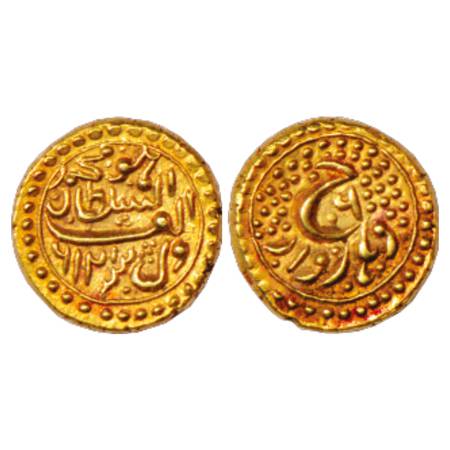 Mysore, Tipu Sultan (1787-1799 AD), Gold Pagoda, 3.41g, Dharwar Mint, AM 1216/RY 6, Comple
