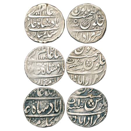 Rohilla Chieftaincies, Silver Rupee (3), Muradabad Mint, in the name of Shah Alam II, AH 1