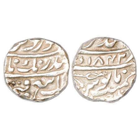 Sikh Empire, Silver Rupee, Anandgarh Mint, 'Gobind Shahi' Couplet, AH 1842, KM 30. Very Fi