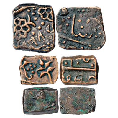 Lunawada, Dalel Singh & Wakhat Singh, Copper Coins (3), 1 x Paisa and 2 x ½ Paisa. (3 Coin
