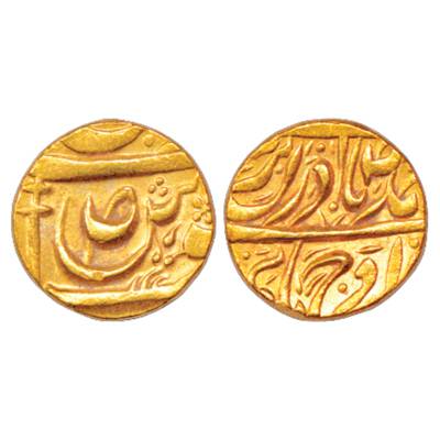 Patiala, Karan Singh (1813-1845 AD), Gold Mohur, 10.70g, in the name of Ahmad Shah Durrani