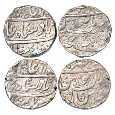 Maratha Confederacy, Silver Rupee (2), Dar ul-Khair Ajmer Mint, in the name of Shah Alam I