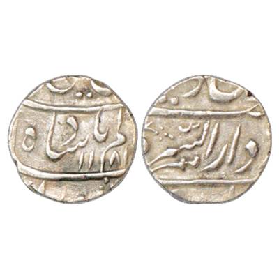 Maratha Confederacy, Silver ¼ Rupee, Burhanpur Mint, in the name of Shah Alam II, AH 1181,