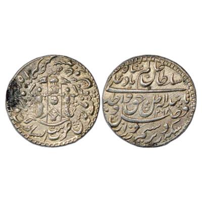 Awadh, Wajid Ali Shah (1847-1856 AD), Silver Rupee, Lakhnau Mint, AH 1268/RY 5, KM 365.3. 