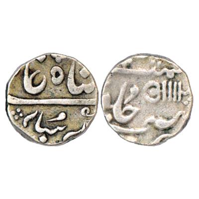 Baroda, Anand Rao (1800-1819 AD), Silver Rupee, in the name of Shah Alam II, 'Aa' without 