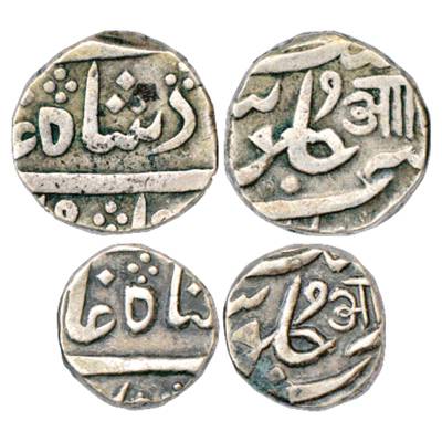 Baroda, Anand Rao (1800-1819 AD), Silver Rupee and ½ Rupee, Petlad Mint, in the name of Sh