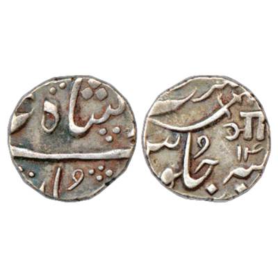Baroda, Anand Rao (1800-1819 AD), Silver ½ Rupee, 5.65g, in the name of Muhamad Akbar II, 