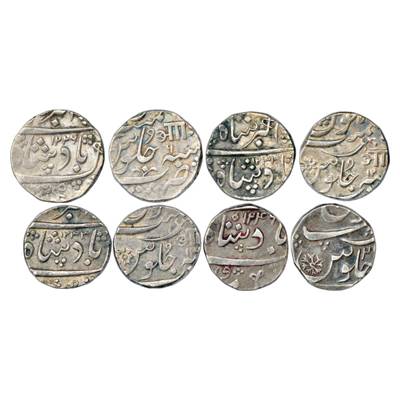 Baroda, Silver Rupee (4), 3 x Anand Rao, AH 1226/RY 6 (Petlad Mint), AH 1233/RY 12,13 and 