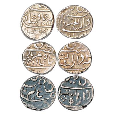 Gwalior, A Group of Three Silver Rupees, Burhanpur Mint, two belonging to the reign of Dau