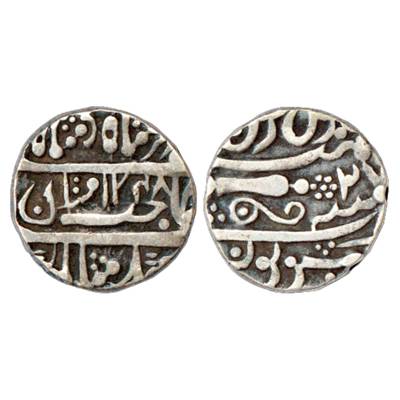 Gwalior, Baija Bai Regent (1827-1833 AD), Silver Rupee, Sheopur Mint, in the name of Muham
