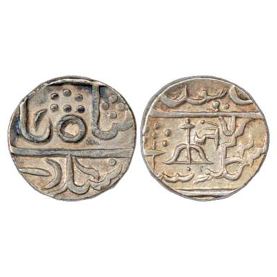 Gwalior, Jankoji Rao (1827-1843 AD), Silver Rupee, Lashkar Mint, in the name of Shah Alam 