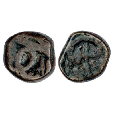 Nizams of Hyderabad, local Copper Coinage, struck at Toka (1800-1850 AD), mintless and dat