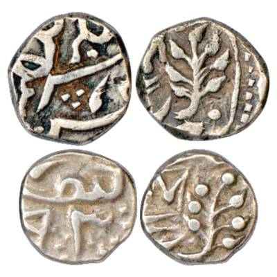 Kauruli, Bhanwar Pal (1886-1927 AD), Silver ½ Rupee and ¼ Rupee, xx93, in the name of Quee
