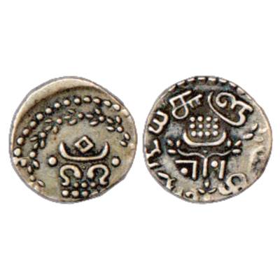 Travancore, Rama Varma IV (1860-1880 AD), Silver Velli Fanam, ND (1860-1861 AD), KM 22, Ve
