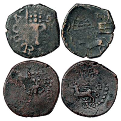 Yaudheyas, struck in the name of 'Brahmanya Deva' as titular deity of the clan, (50 BC-50 
