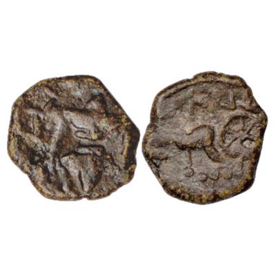 Western Kshatrapas, Kshaharata house, Bhumaka (20-33 AD), Lead Coin, Jha & Rajgor 21, 2.79