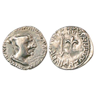 Western Kshatrapas, Kshaharata house, Silver Drachm, Nahapana, MAC 2682-2684, 2.17g. Obv: 